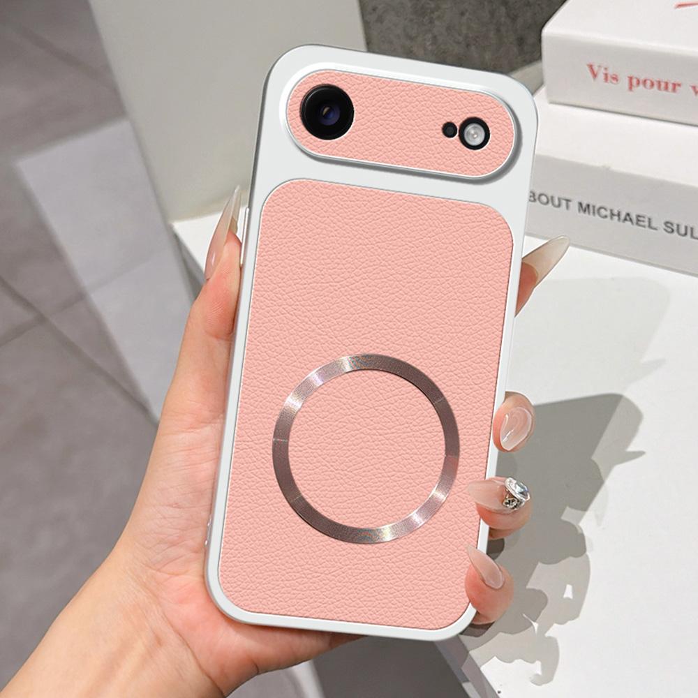 For iPhone Air Lambskin Series Magnetic Skin Feel Phone Case(Pink)