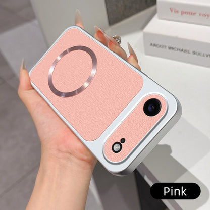 For iPhone Air Lambskin Series Magnetic Skin Feel Phone Case(Pink)