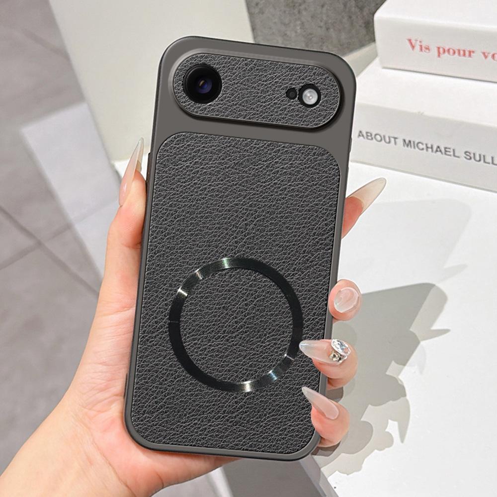 For iPhone Air Lambskin Series Magnetic Skin Feel Phone Case(Black)