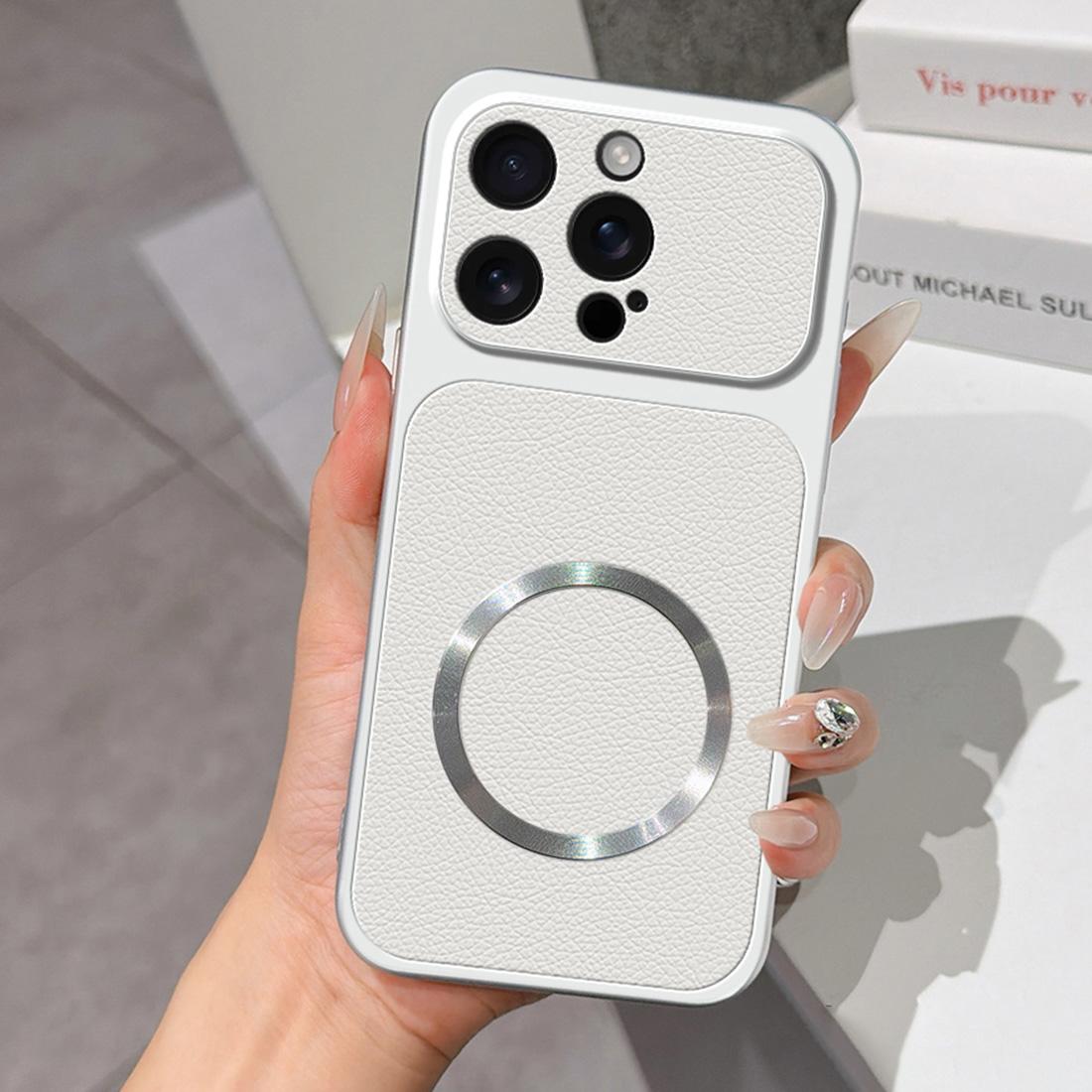 For iPhone 16 Pro Lambskin Series Magnetic Skin Feel Phone Case(Silver)