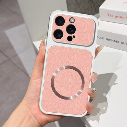 For iPhone 16 Pro Lambskin Series Magnetic Skin Feel Phone Case(Pink)