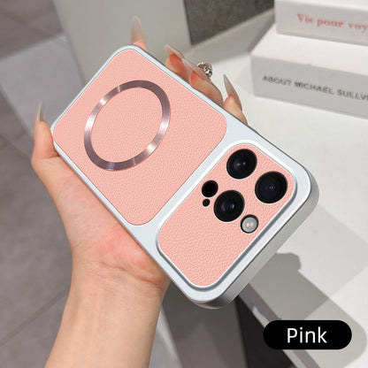For iPhone 16 Pro Lambskin Series Magnetic Skin Feel Phone Case(Pink)