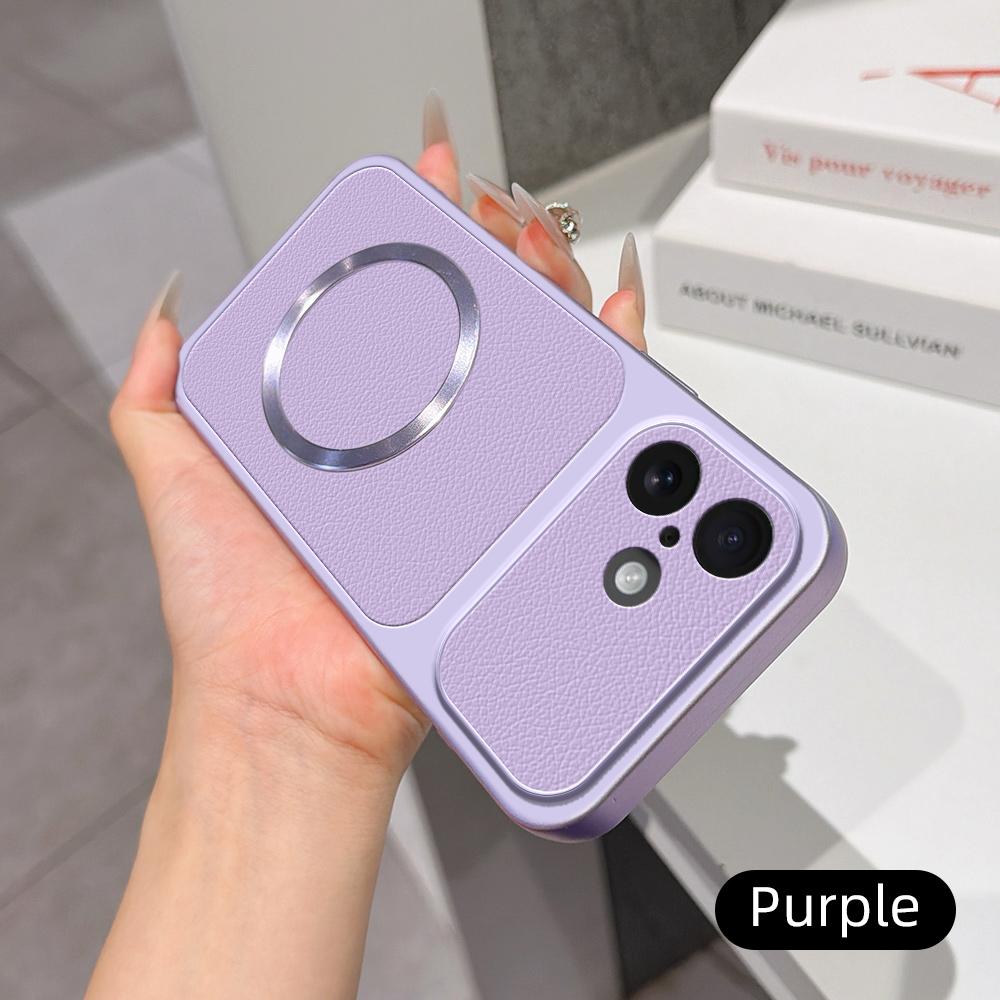 For iPhone 16 Plus Lambskin Series Magnetic Skin Feel Phone Case(Purple)