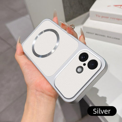 For iPhone 16 Lambskin Series Magnetic Skin Feel Phone Case(Silver)