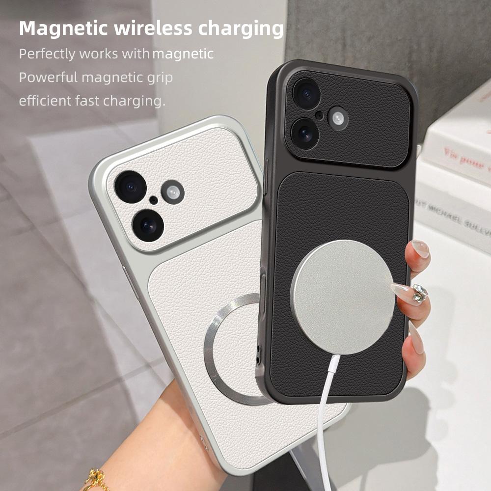 For iPhone 16 Lambskin Series Magnetic Skin Feel Phone Case(Purple)