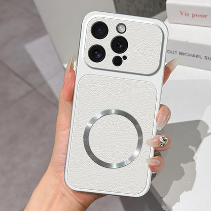 For iPhone 15 Pro Lambskin Series Magnetic Skin Feel Phone Case(Silver)