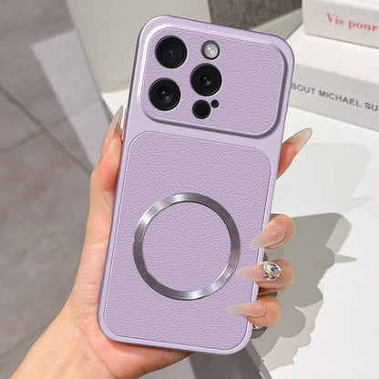 For iPhone 15 Pro Lambskin Series Magnetic Skin Feel Phone Case(Purple)