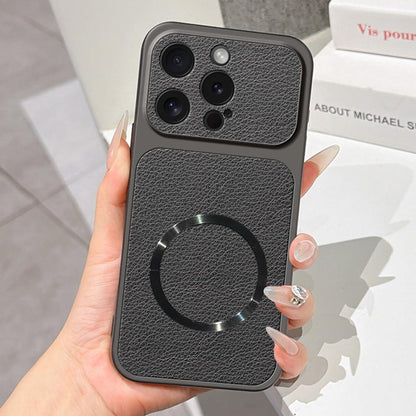 For iPhone 15 Pro Lambskin Series Magnetic Skin Feel Phone Case(Black)