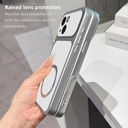 For iPhone 15 Plus Lambskin Series Magnetic Skin Feel Phone Case(Black)