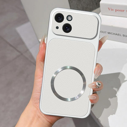 For iPhone 15 Lambskin Series Magnetic Skin Feel Phone Case(Silver)