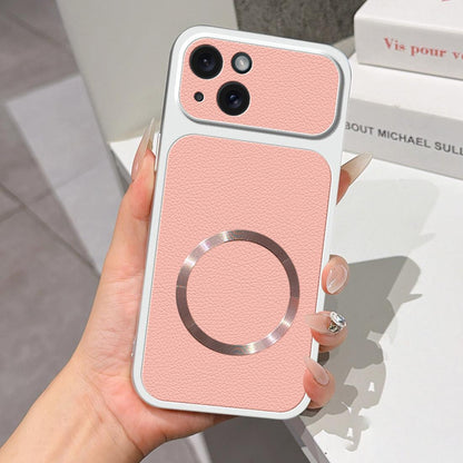 For iPhone 15 Lambskin Series Magnetic Skin Feel Phone Case(Pink)
