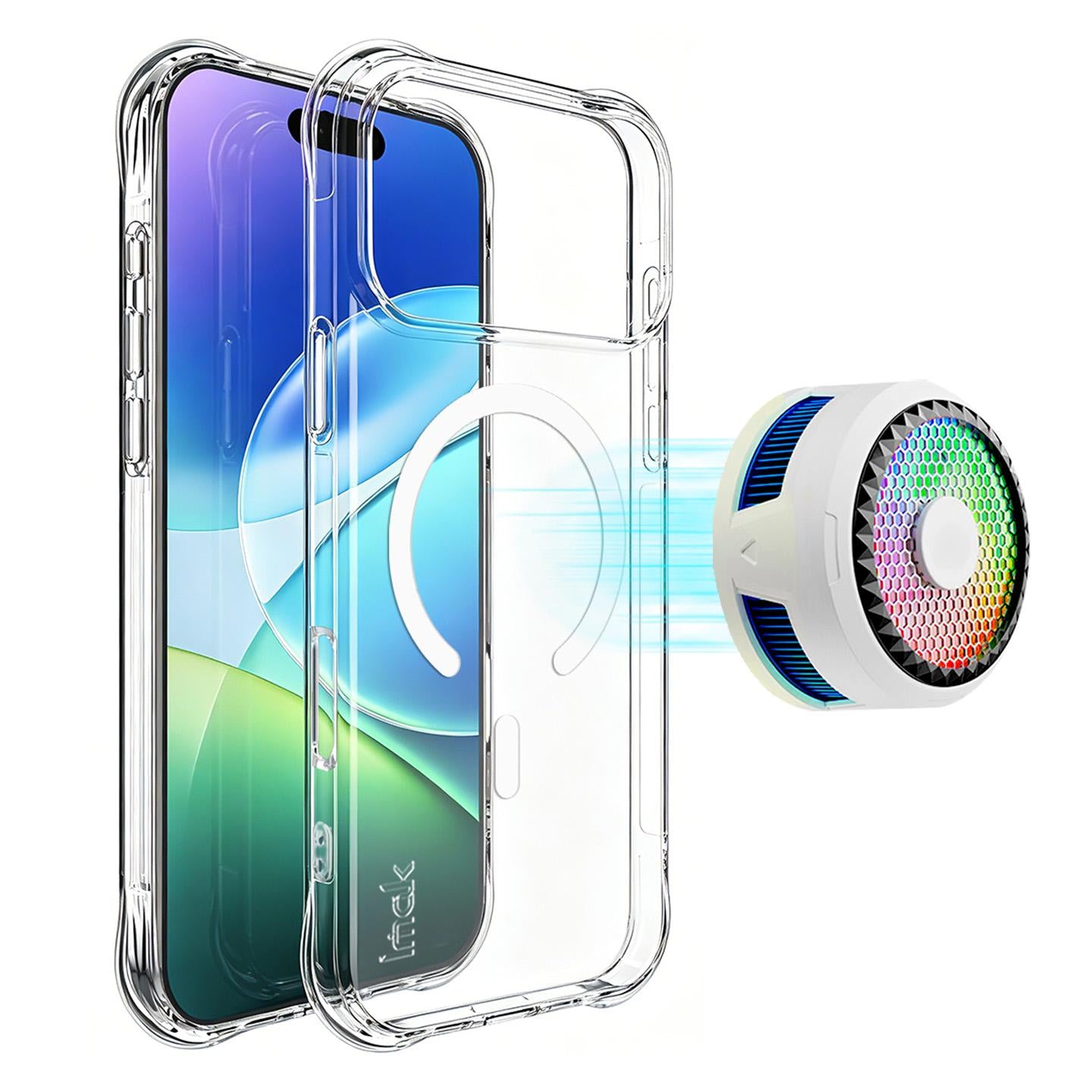 For iPhone 18 Pro Max imak Magnetic Shockproof Airbag TPU Phone Case(Transparent)