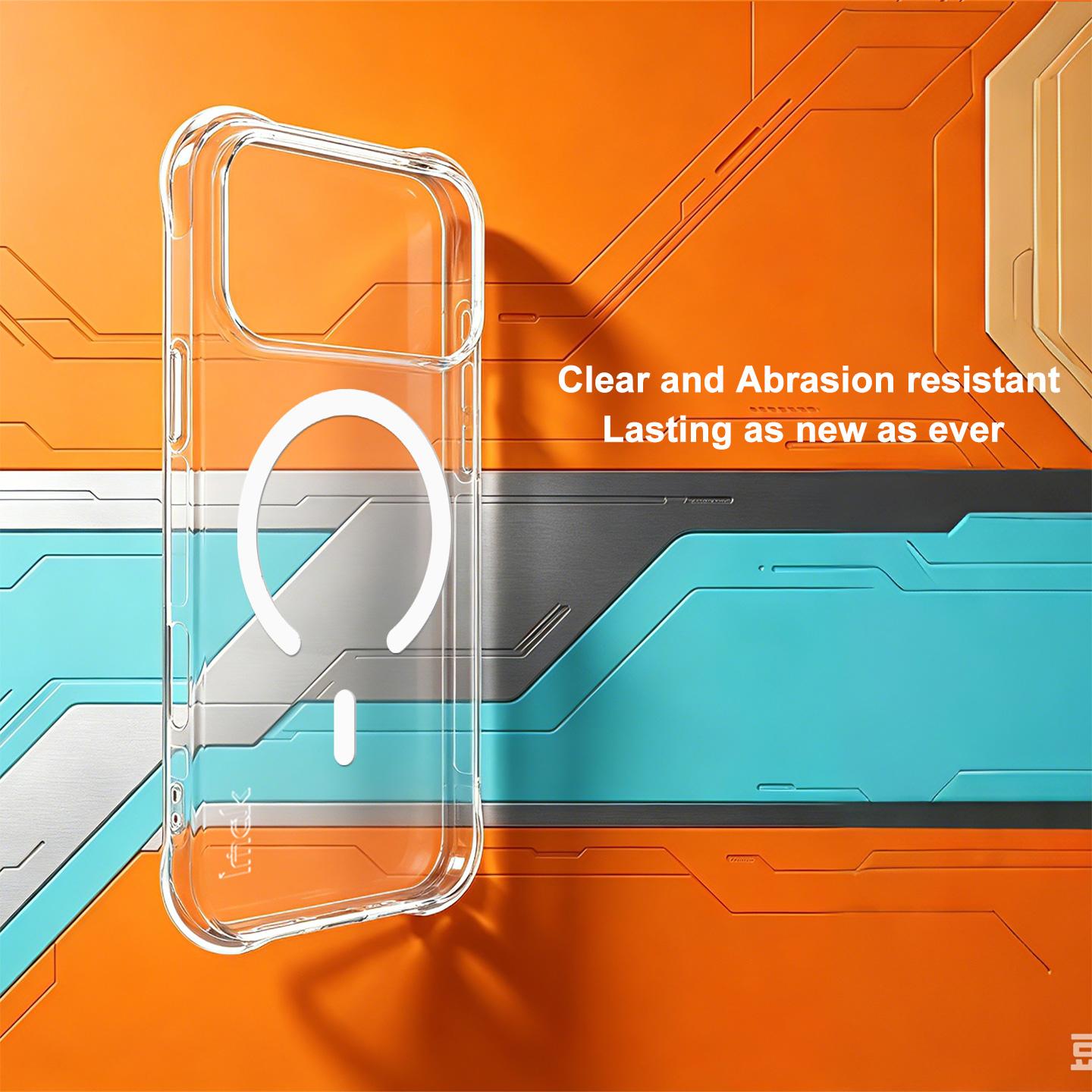 For iPhone 18 Pro Max imak Magnetic Shockproof Airbag TPU Phone Case(Transparent)
