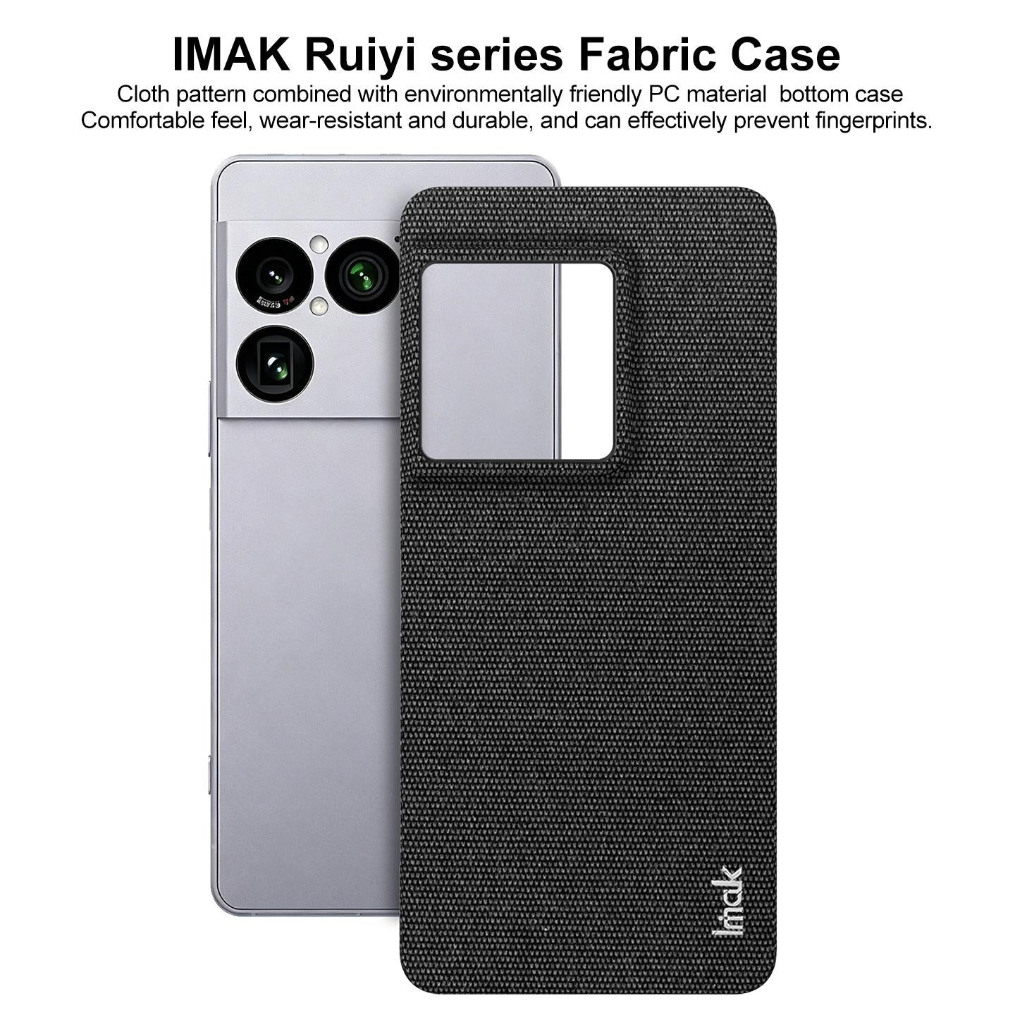 For Sony Xperia 1 VIII imak Ruiyi Series Cloth Texture PU + PC Phone Case(Black)