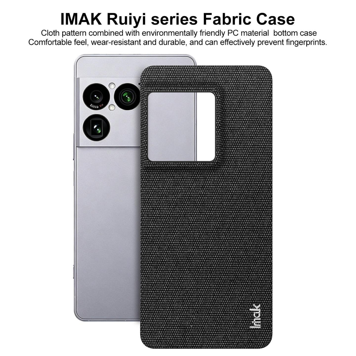 For Sony Xperia 1 VIII imak Ruiyi Series Cloth Texture PU + PC Phone Case - Black - EDA010016901A