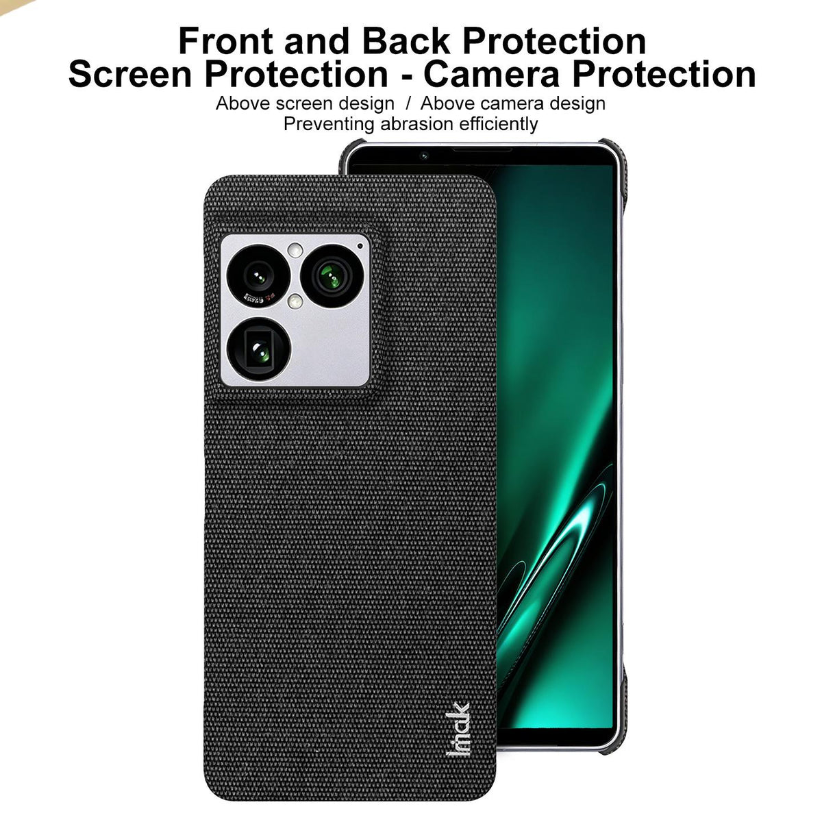 For Sony Xperia 1 VIII imak Ruiyi Series Cloth Texture PU + PC Phone Case - Black - EDA010016901A