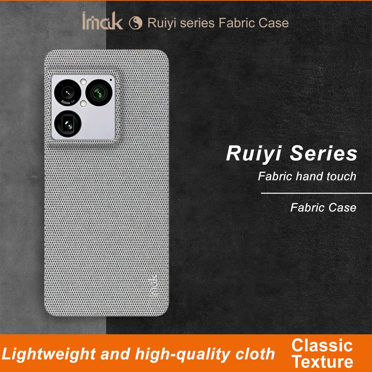 For Sony Xperia 1 VIII imak Ruiyi Series Cloth Texture PU + PC Phone Case - Light Grey - EDA010016901B