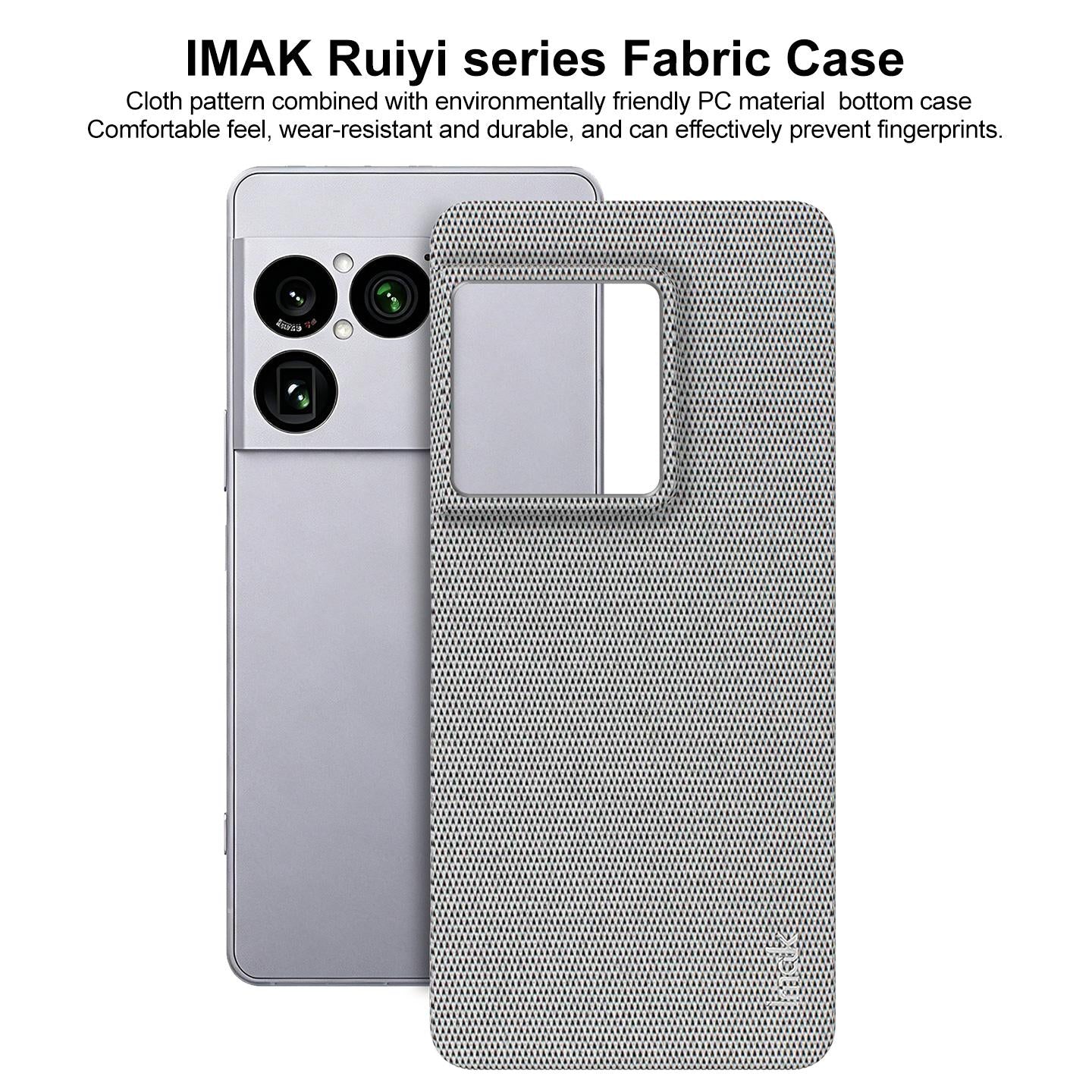 For Sony Xperia 1 VIII imak Ruiyi Series Cloth Texture PU + PC Phone Case(Light Grey)