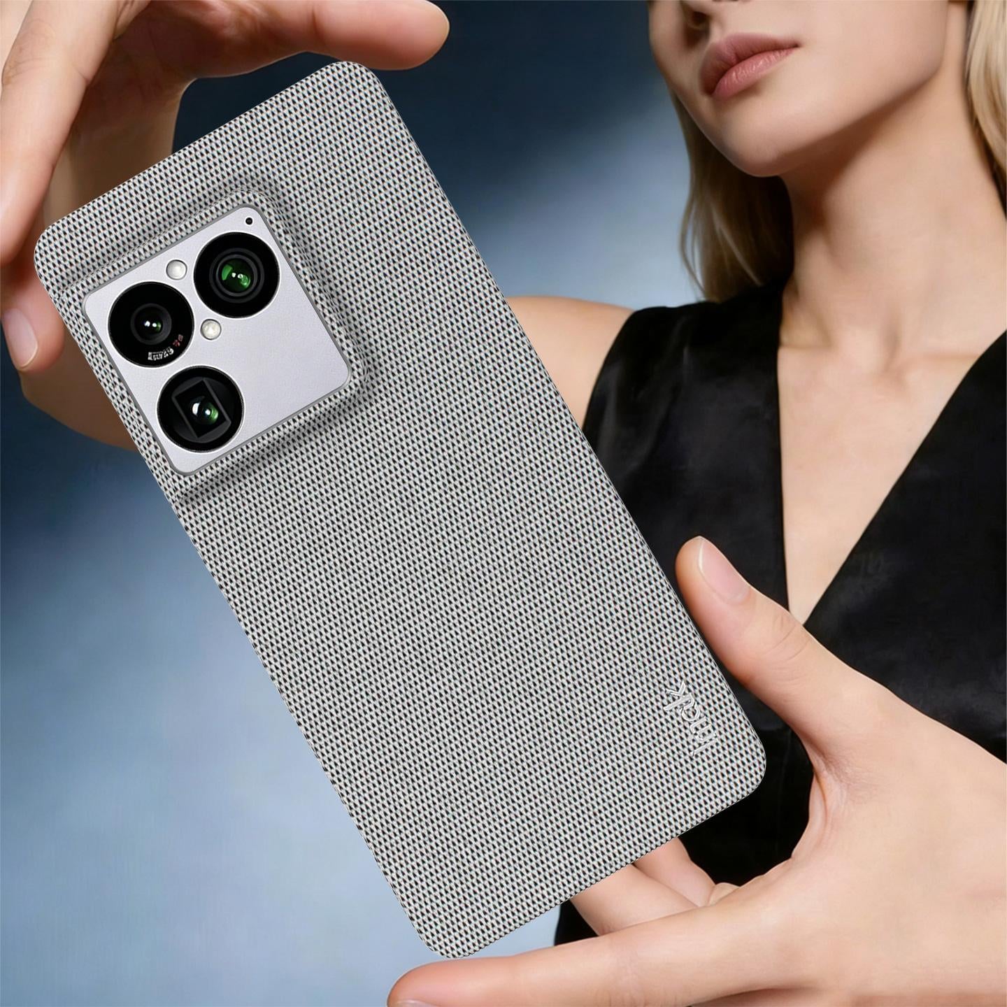 For Sony Xperia 1 VIII imak Ruiyi Series Cloth Texture PU + PC Phone Case(Light Grey)