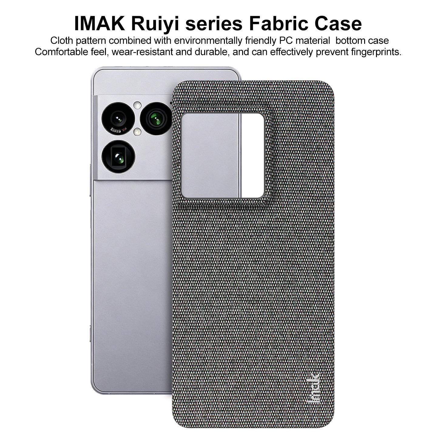 For Sony Xperia 1 VIII imak Ruiyi Series Cloth Texture PU + PC Phone Case(Dark Grey)