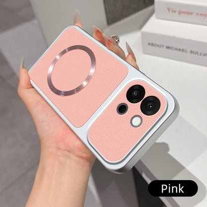 For OnePlus 13T Lambskin Series Magnetic Skin Feel Phone Case(Pink)