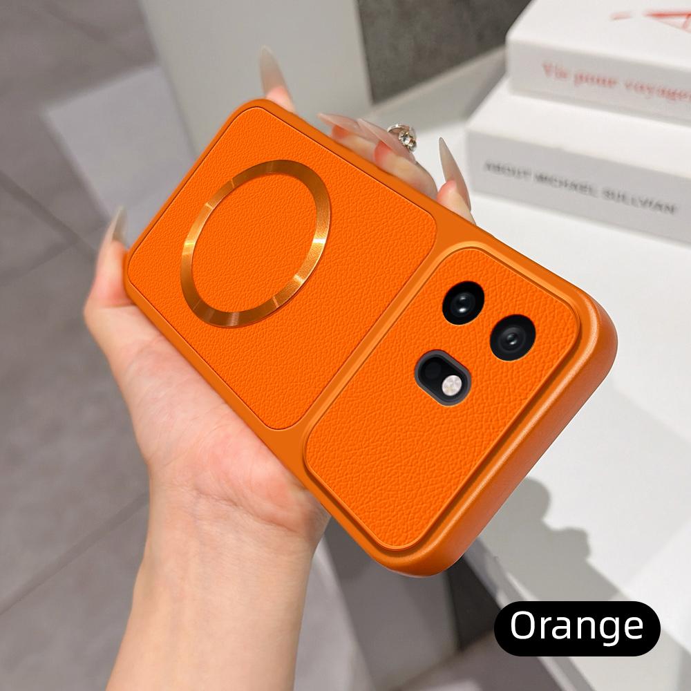 For OnePlus 15T Lambskin Series Magnetic Skin Feel Phone Case(Orange)