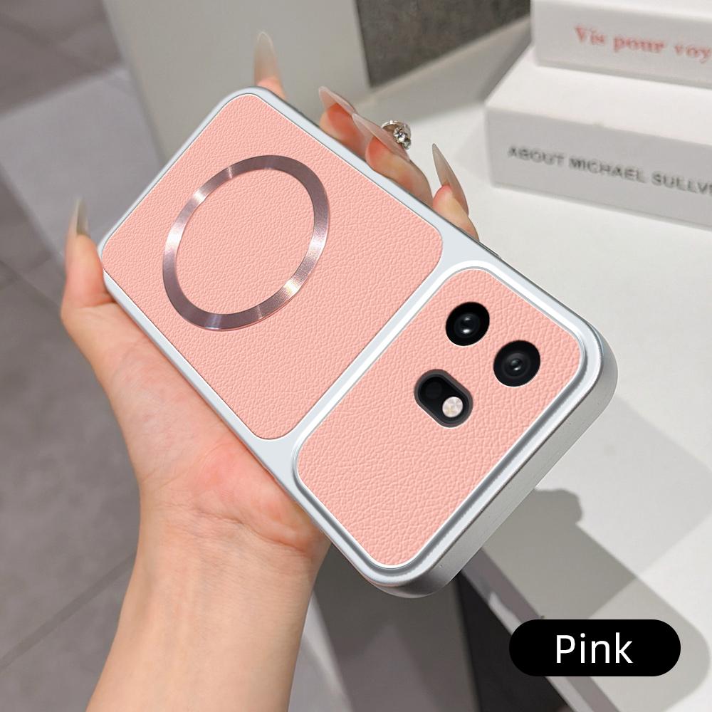 For OnePlus 15T Lambskin Series Magnetic Skin Feel Phone Case(Pink)