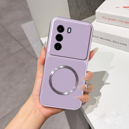For OnePlus Turbo 6X 5G Lambskin Series Magnetic Skin Feel Phone Case(Purple)