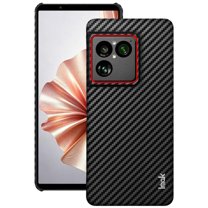 For Sony Xperia 1 VIII imak Ruiyi Series Red Ring Carbon Fiber Texture Phone Case(Black)