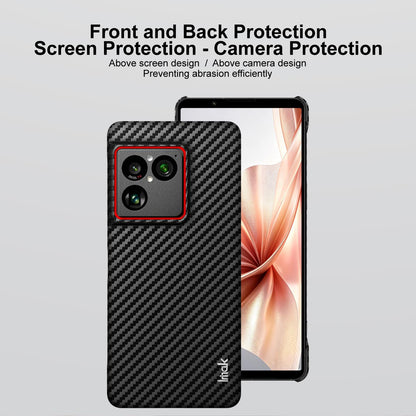 For Sony Xperia 1 VIII imak Ruiyi Series Red Ring Carbon Fiber Texture Phone Case(Black)