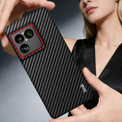 For Sony Xperia 1 VIII imak Ruiyi Series Red Ring Carbon Fiber Texture Phone Case(Black)