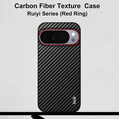 For Google Pixel 10 Pro XL imak Ruiyi Series Red Ring Carbon Fiber Texture Phone Case(Black)