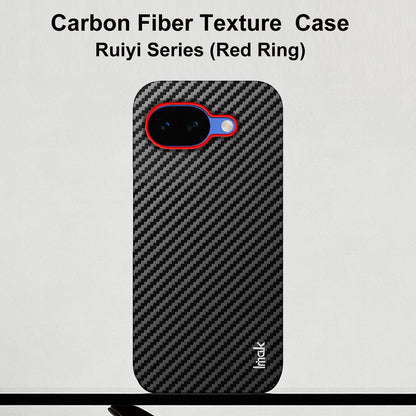 For Google Pixel 10a imak Ruiyi Series Red Ring Carbon Fiber Texture Phone Case(Black)
