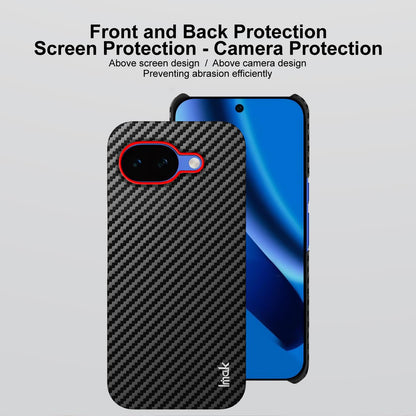 For Google Pixel 10a imak Ruiyi Series Red Ring Carbon Fiber Texture Phone Case(Black)