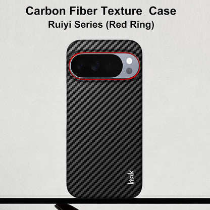 For Google Pixel 10 / Pixel 10 Pro imak Ruiyi Series Red Ring Carbon Fiber Texture Phone Case(Black)