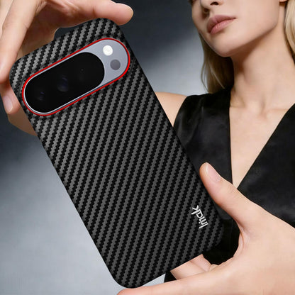 For Google Pixel 10 / Pixel 10 Pro imak Ruiyi Series Red Ring Carbon Fiber Texture Phone Case(Black)