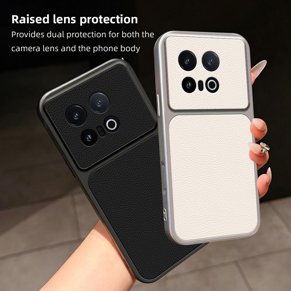For vivo iQOO 13 Lambskin Series Skin Feel Shockproof Phone Case(Black)