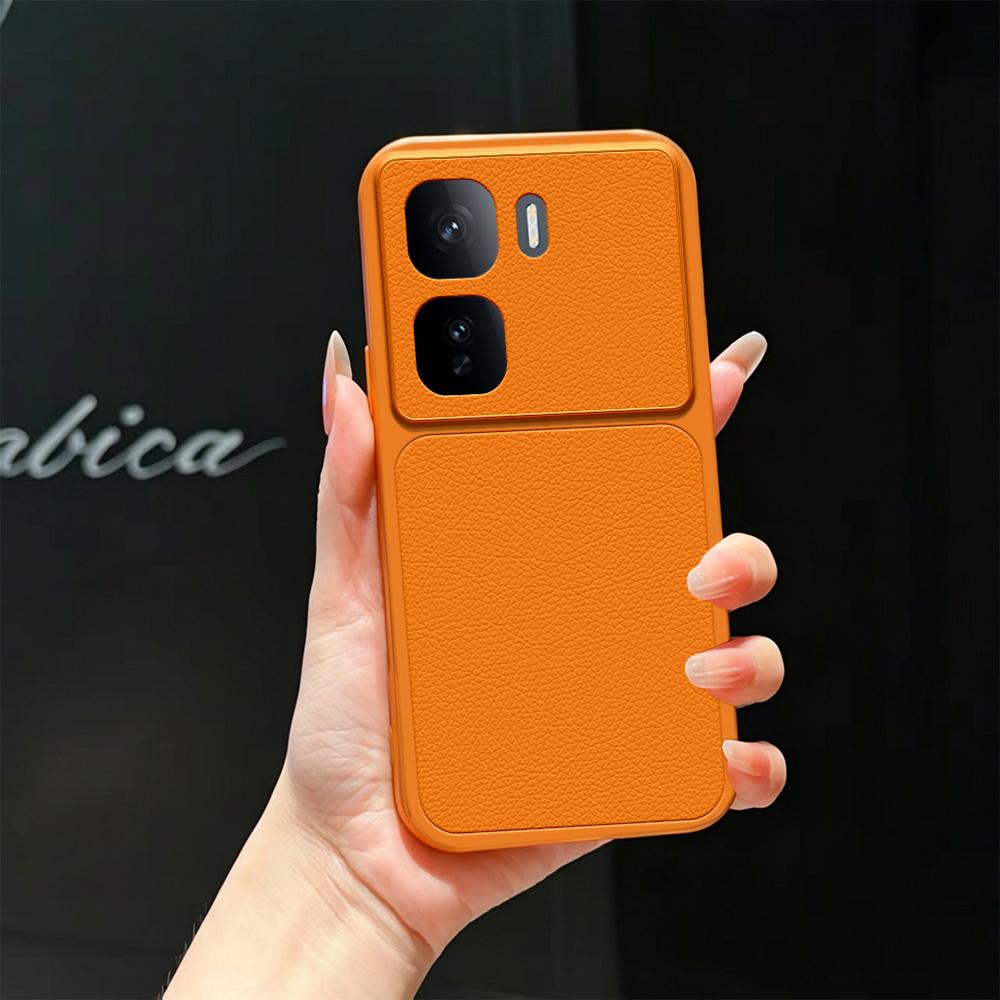 For vivo iQOO Neo 10 5G Lambskin Series Skin Feel Shockproof Phone Case(Orange)