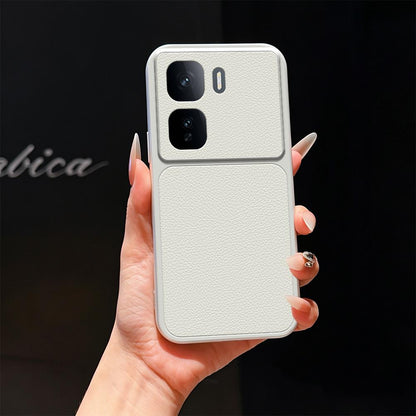For vivo iQOO Neo 10 5G Lambskin Series Skin Feel Shockproof Phone Case(Silver)