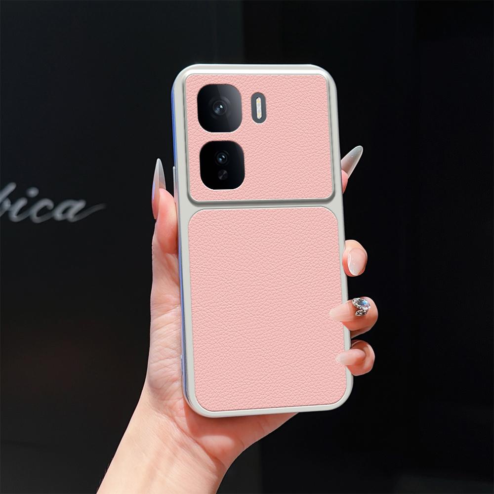 For vivo iQOO Neo 10 5G Lambskin Series Skin Feel Shockproof Phone Case(Pink)