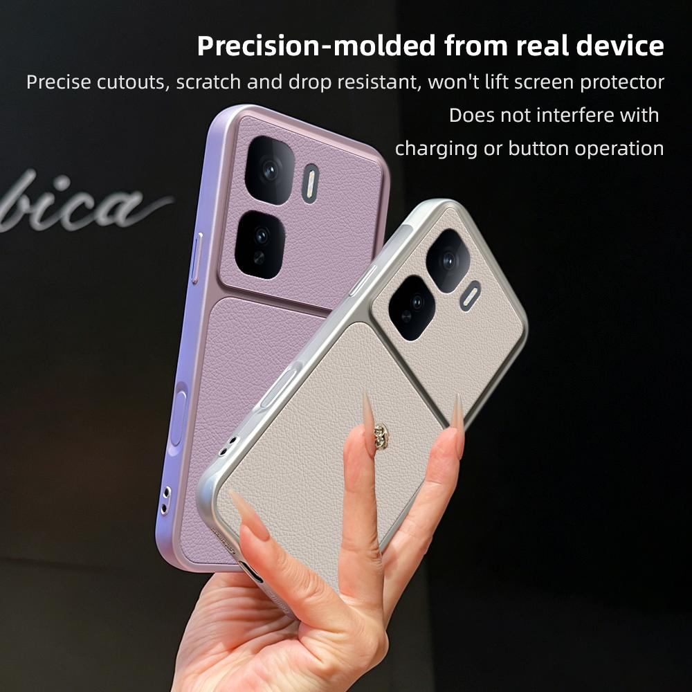 For vivo iQOO Neo 10 5G Lambskin Series Skin Feel Shockproof Phone Case(Purple)