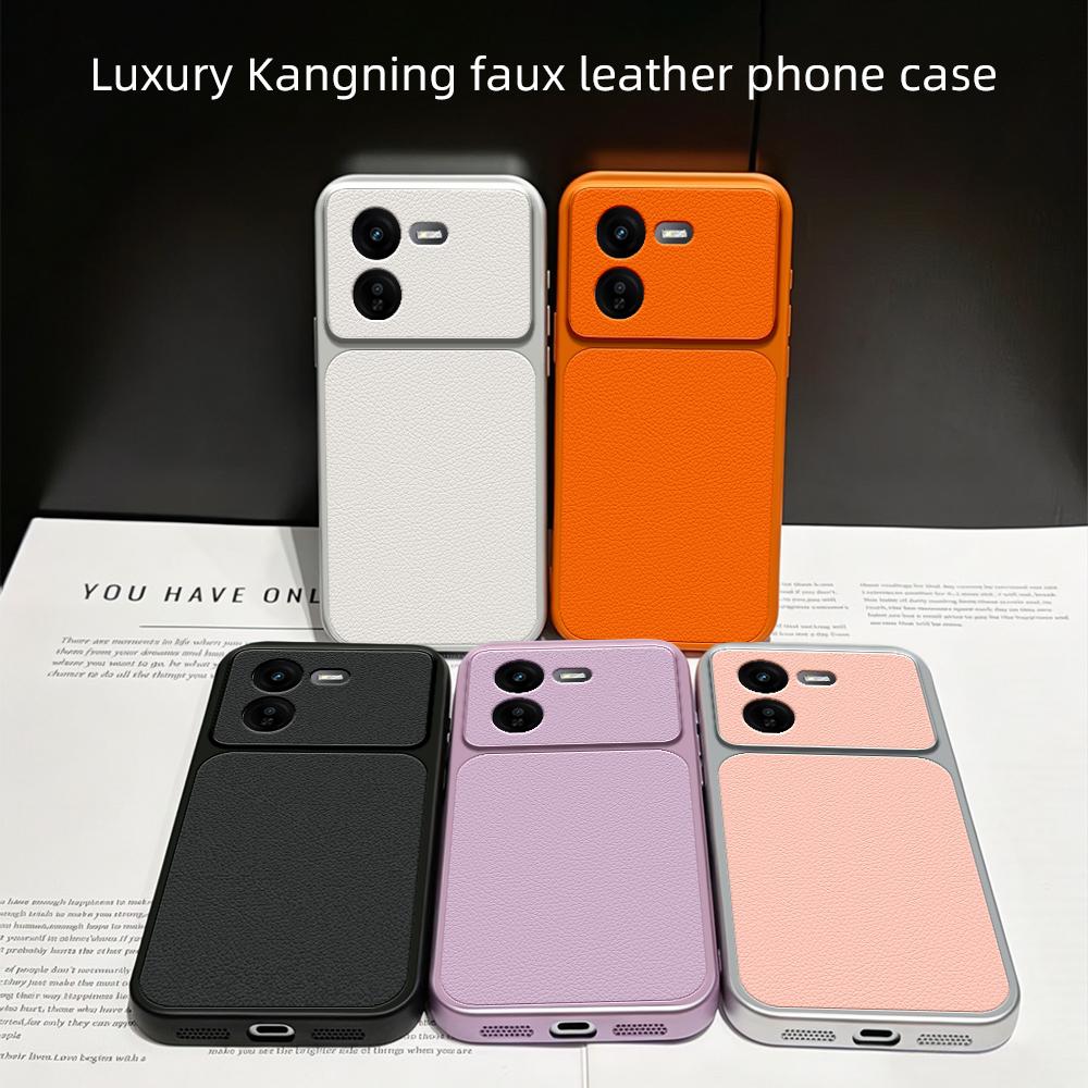 For vivo iQOO Z9x Lambskin Series Skin Feel Shockproof Phone Case(Orange)