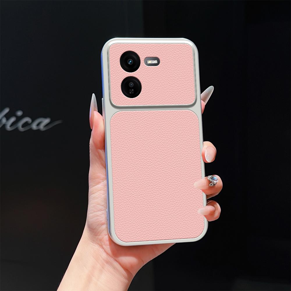 For vivo iQOO Z9x Lambskin Series Skin Feel Shockproof Phone Case(Pink)