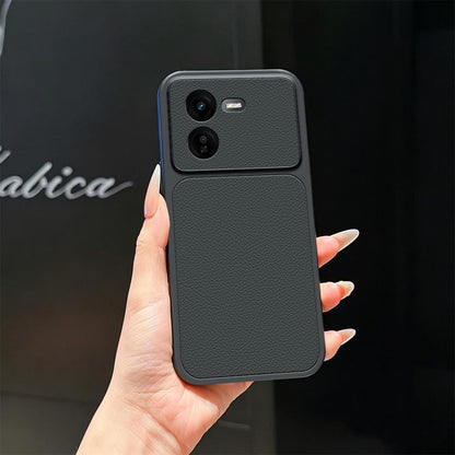 For vivo iQOO Z9x Lambskin Series Skin Feel Shockproof Phone Case(Black)