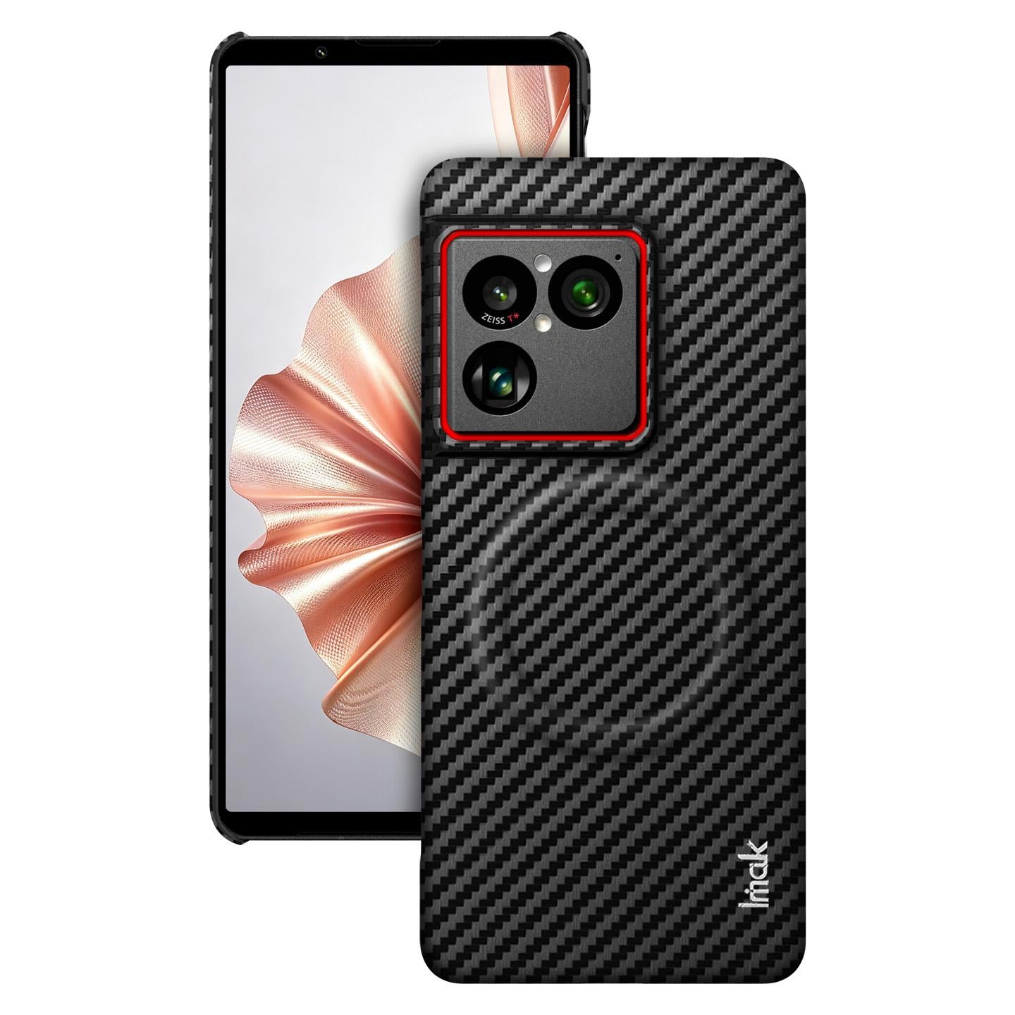 For Sony Xperia 1 VIII imak Ruiyi Series Red Ring Carbon Fiber Texture Magnetic Phone Case(Black)