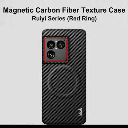 For Sony Xperia 1 VIII imak Ruiyi Series Red Ring Carbon Fiber Texture Magnetic Phone Case(Black)