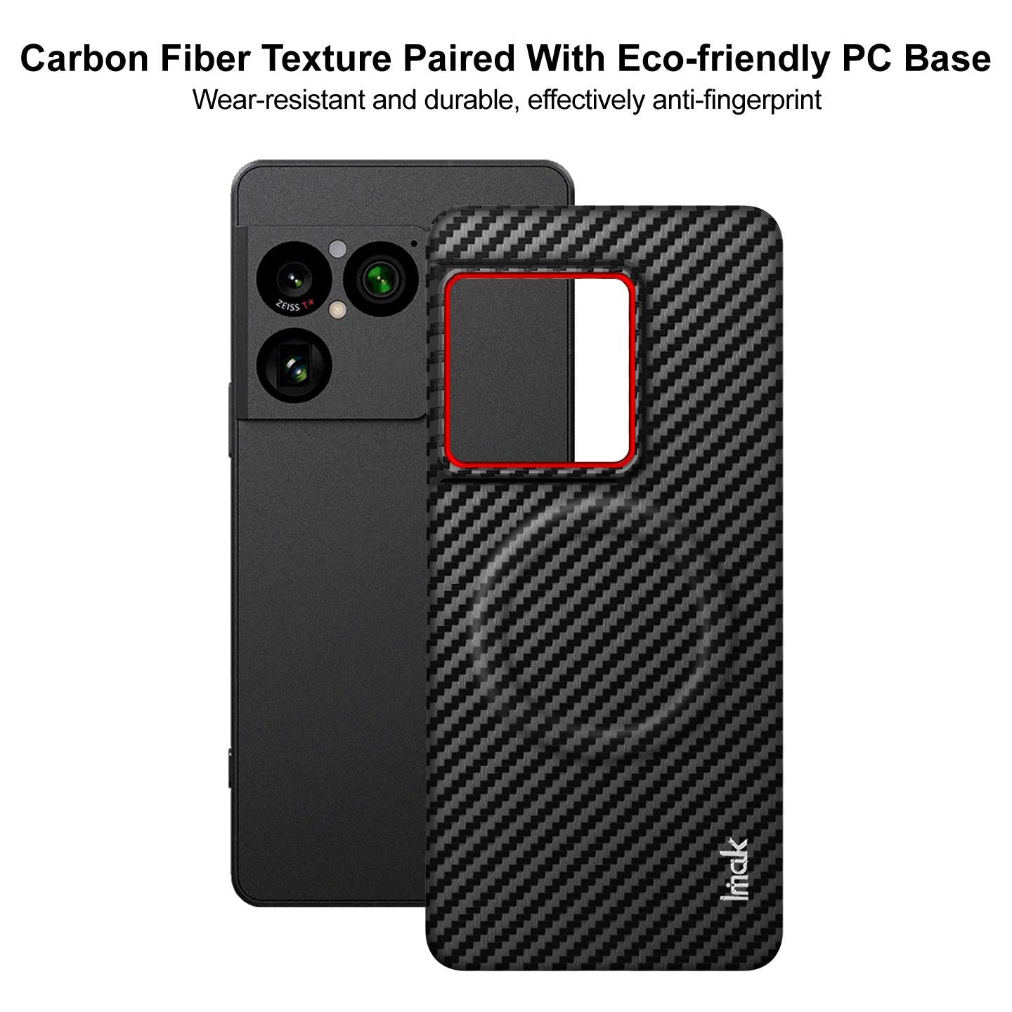 For Sony Xperia 1 VIII imak Ruiyi Series Red Ring Carbon Fiber Texture Magnetic Phone Case(Black)