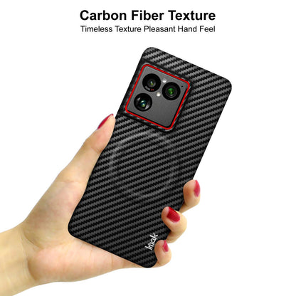 For Sony Xperia 1 VIII imak Ruiyi Series Red Ring Carbon Fiber Texture Magnetic Phone Case(Black)