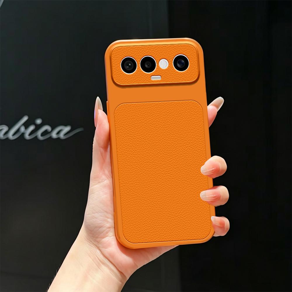 For vivo S50 Pro mini / X300 FE 5G Russia Lambskin Series Skin Feel Shockproof Phone Case(Orange)