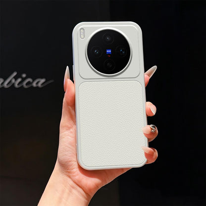 For vivo X300s Lambskin Series Skin Feel Shockproof Phone Case(Silver)